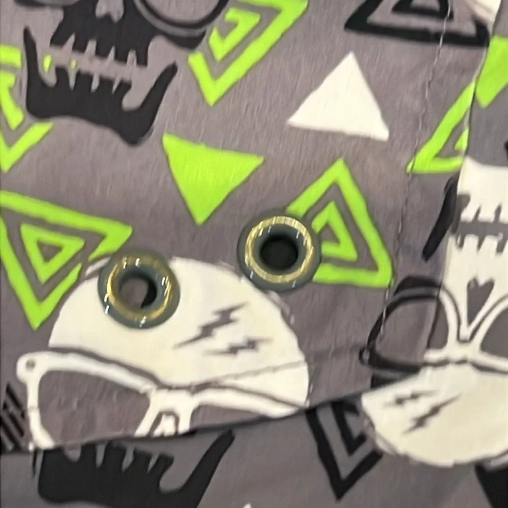 OP Board Shorts Skulls Small (6-7) Elastic Waistline Drawstring Cargo Pocket